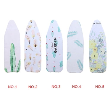 Feather Cactus Flower Pattern Iron Board Cover Drawstring Closing Ironing Boards Protector Replacement