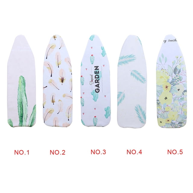 Feather Cactus Flower Pattern Iron Board Cover Drawstring Closing Ironing Boards Protector Replacement