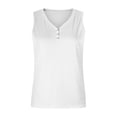 thumbnail image 5 of Mrat Extra Long Tank Tops Women's Striped Round Neck Button Elastic Tank Tops Racer Back Tank Tops Womens S-306 White L, 5 of 5