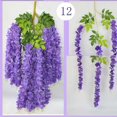 thumbnail image 2 of AMERTEER 12 Pieces (Each 45inch) Wisteria Artificial Flower Bushy Silk Vine Ratta Hanging, 2 of 3