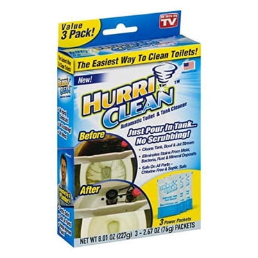 Hurriclean - HC-MO48 Deluxe Lot de 3 Nouveau et Amélioré Nettoyeur Automatique de Réservoir de Toilette Sans Frottage