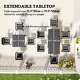 thumbnail image 4 of Outsunny Ensemble de Salle à Manger de Patio, Table Extensible, 6 Chaises Empilables, Noir, 4 of 10