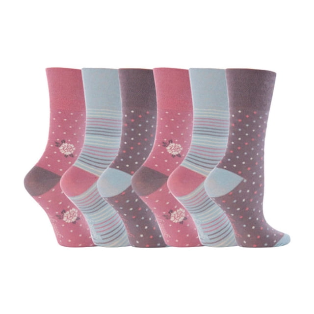 Gentle Grip - 6 Paires Chaussettes pour Femmes Gentle Grip Mi-Mollet Non Élastiques