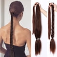 thumbnail image 1 of EGNMCR Perruques Extensions de Tresse Queue de Cheval en Cheveux Humains Tresse, Extension de Cheveux Tresse Cheveux Synthétiques pour Tresser Extensions de Cheveux Queue de Cheval, Longue Postiche pour Femmes 80 cm le Bandeau, 1 of 3