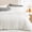 Cream white, variant on Winter Warm Fluffy Striped King Duvet Cover Set Cream White Shaggy Faux Fur Striped Bedding Set with Pillowcase Plush Fuzzy Comforter Cover Set