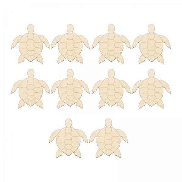 Rongfmy 4x10Pcs Blank Wooden Cutouts Home Activities Turtle Shaped Turtle Wall Hanging 4 Pcs