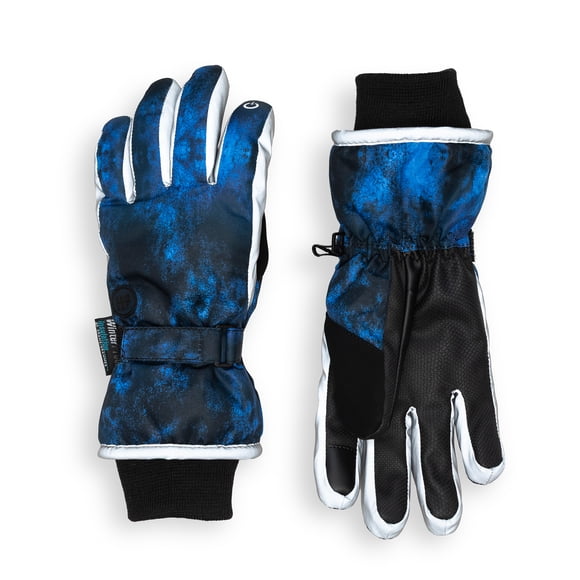 WinterProof Gant de Ski pour Garçon à Motif Camouflage Abstrait Royal Réfléchissant