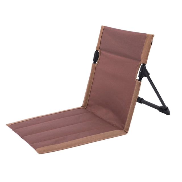 Folding Camping Lounger Chair Back Support Chair Iron Pipe Versatile Brown