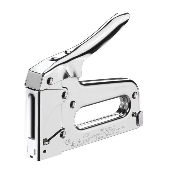 Arrow T50 Heavy Duty Staple Gun Manual Stapler Uses 1/4”, 5/16”, 3/8", 1/2", or 9/16” Staples