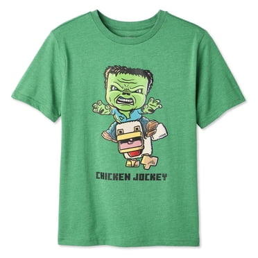 T-shirt à imprimé graphique Bébé zombie sur poulet Minecraft pour garçons