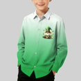 thumbnail image 2 of RXMEKW Chemise à Manches Longues Imprimée de la Saint-Patrick pour Garçons avec Col Rabattu, 95 % Coton 5 % Élasthanne, Vert, 2 of 7