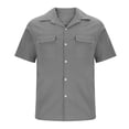 thumbnail image 5 of Styesk T-Shirts pour Homme Chemise Décontractée à Empiècements à Col à Revers pour Homme et Haut Polyvalent à Manches Courtes, 5 of 5