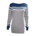 thumbnail image 5 of VgaVtl Womens Sweaters Plus Size Long Sleeve Fall Sweaters Women Plus Striped Gray Loose Color Block Knitted Sweaters, 5 of 5