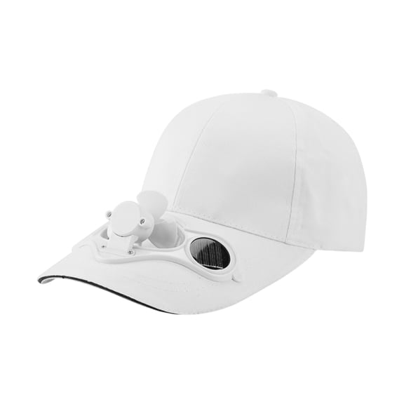 QualitChoice Fiber Solar Powered Fan Hat Durable Versatile Portable Convenient For All Activities Solar Fan Cap white
