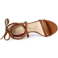 thumbnail image 4 of BLISSFUL STEP Women's Open Toe Color Block Lace Up Heel Sandals, 4 of 6