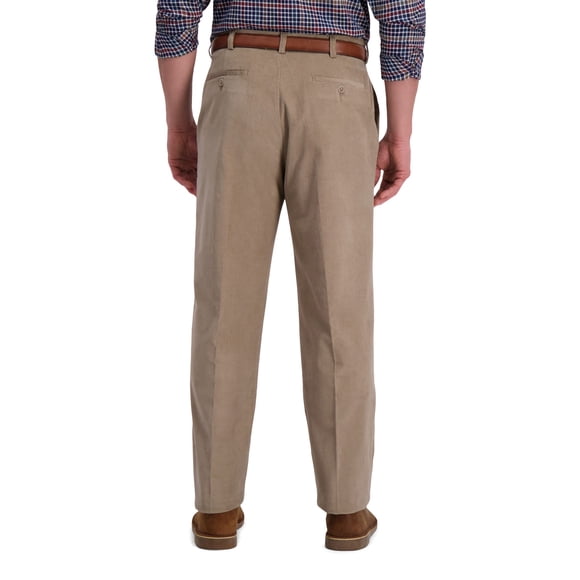 Haggar Men's Corduroy Classic Fit Flat Front Expandable Waistband Pant