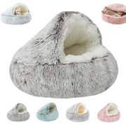 Olvys Dog Bed, Olvys Cozy Cocoon Pet Bed for Dogs, Cat Dog Beds with Cover, Plush Dogs Beding Cave for Small Medium Large (Coffee,M(19.7in))