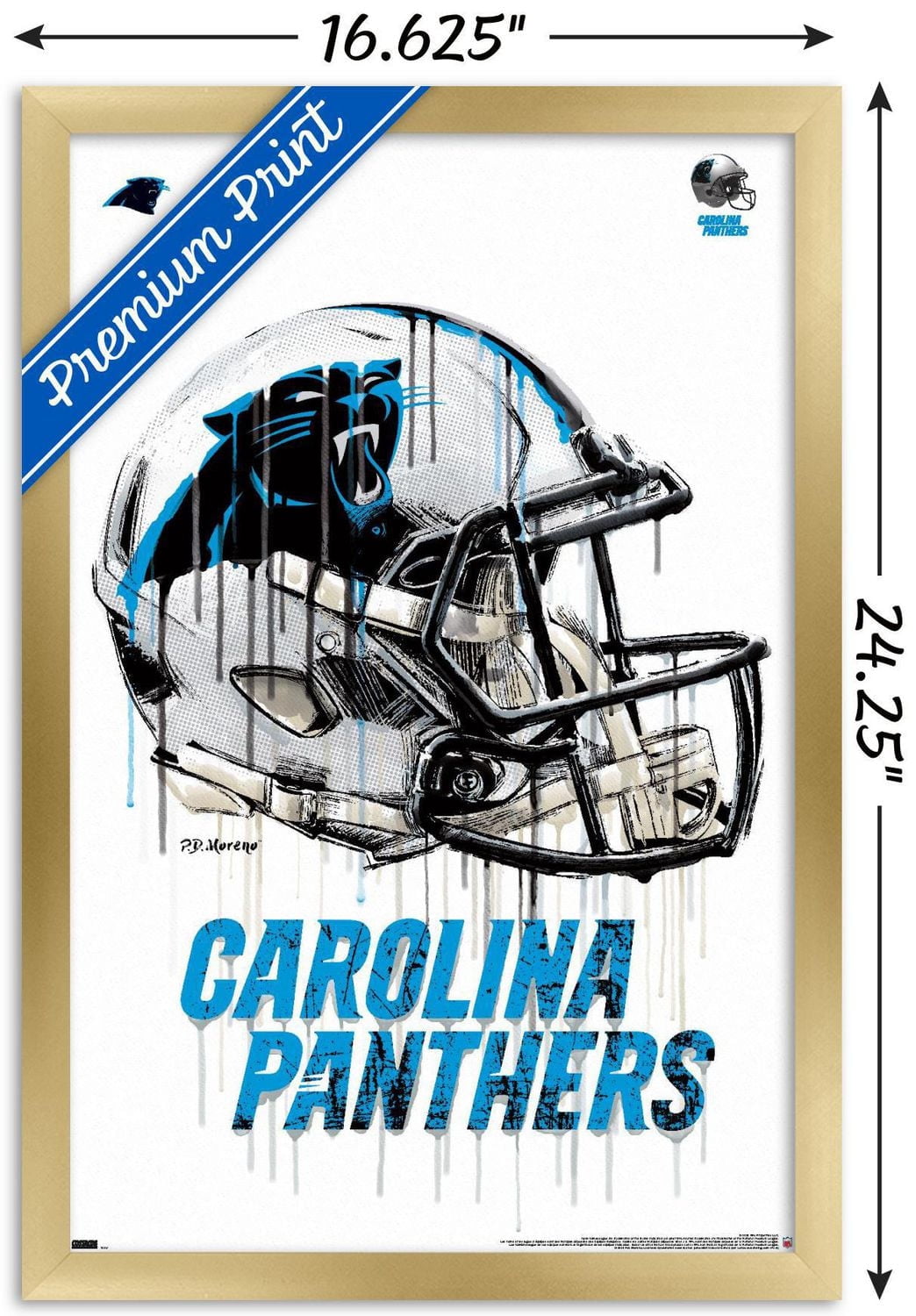 NFL Carolina Panthers - Drip Helmet 20 Wall Poster