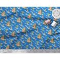 thumbnail image 1 of Soimoi Blue Velvet Fabric Palm Tree & Girl Beach Print Sewing Fabric Yard 58 Inch Wide, 1 of 5