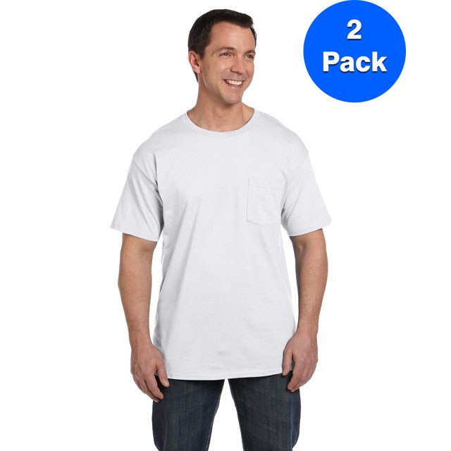 Hanes Beefy-T pour Hommes avec Poche - 5190P (Lot de 2)