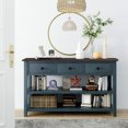 thumbnail image 1 of MODERNLUXE 50" Console Table,Retro Storage Sofa Table with 3 Drawers, Open Shelves and Wood Frame for Living Room, Navy, 1 of 7