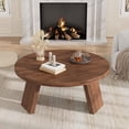 thumbnail image 1 of EDTara Table Basse Circulaire pour Salon, 33,5 Pouces Design Moderne avec Support Robuste à Trois Pieds, Facile à Assembler, 1 of 7