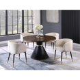 thumbnail image 2 of Hemingway 5-piece Round Dinette Set in Cream Velvet, 2 of 2