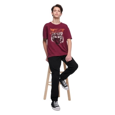 T-shirt délavé à manches courtes avec encolure ras du cou Jackson pour garçons