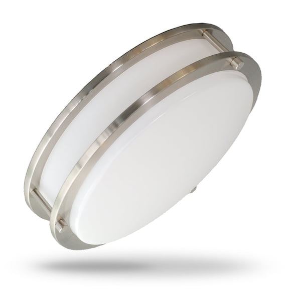 QPLUS 12" Dimmable Flush Mount LED Ceiling Light Brushed Nickel