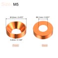 thumbnail image 2 of Unique Bargains Lot de 30 Rondelles à Encastrer M5 en Alliage d'Aluminium Anodisé pour Finition, Orange, 2 of 4