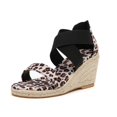 thumbnail image 5 of Womens Platform Wedge Sandals Ankle Strappy Open Toe Slingback High Heel Summer Sandals, 5 of 5