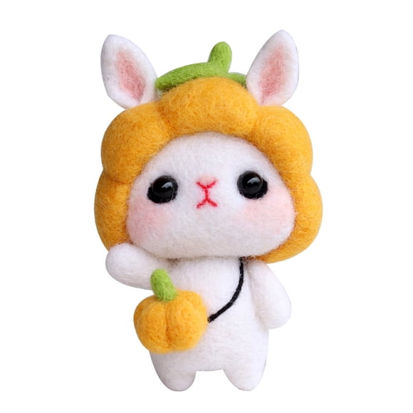 Dvkptbk Cute Rabbit Pattern Handmade DIY Poke Wool Felts Material Production Package