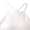 thumbnail image 4 of Workout Cropped Tank Tops for Women Built in Bra Seamless Ribbed Knit Racerback Backless Top for Teen Girls Womens V Neck Camisole Tank Tops Cotton White L, 4 of 5
