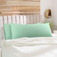 thumbnail image 1 of PiccoCasa 2Pcs Body Pillowcases Microfiber Pillow Covers, Jumbo Spa Blue, 1 of 9