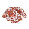 thumbnail image 1 of Baby Girl Romper  Long Sleeve  Neck Cartoon Ghost / Santa / Flower Loose Button Romper, 1 of 8