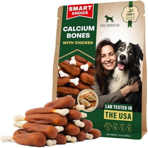Bones de calcium de chien enrobées de poulet & Aliments naturels pour animaux domestiques