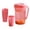 pink, variant on Tea Kettle Set with 4 Matching Cups – 2200 mL Plastic Cold and Hot Beverage Dispenser for Home, Office, or Picnics