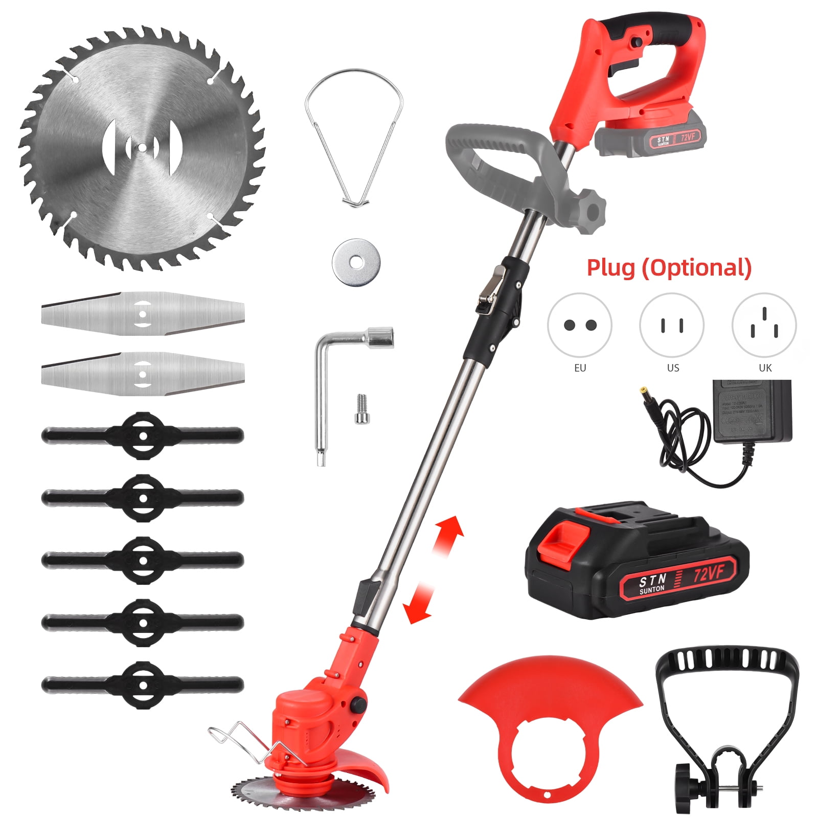 Electric Lawn Mower,Tool Adjustable With Types Adjustable Weed Lawn And With 1 Lawn Mower 3 Types Weed Qisuo Weed Types Lawn Battery Powered Weed Eater 1 Battery / Eater 1500mah Lawn Dsfen Tool