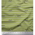 thumbnail image 1 of Soimoi Green Rayon Fabric Text & Goggles Stripe Print Fabric by the Yard 56 Inch Wide, 1 of 5