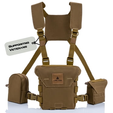 Lone Trail Harnais de Poitrine pour Jumelles, Harnais Bino avec Pochette pour Télémètre, Étui pour Jumelles, Jumelles de Chasse avec Harnais de Poitrine, Harnais de Poitrine Bino, Bi