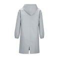 thumbnail image 4 of Hauts à Manches Longues pour Femmes Décontractés Femmes Couleur Unie Bouton Poche Récréatif à Capuche Manteau Coupe-Vent à Manches Longues Hauts, 4 of 5