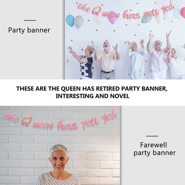ELAYARD 2Pcs Farewell Party Banner Golden Paper Bunting Retirement Theme Decoration