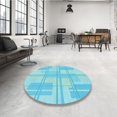 thumbnail image 4 of Ahgly Company Tapis Rectangulaire Lavable en Machine Intérieur Turquoise Bleu Vif, 5 Pieds x 7 Pieds, 4 of 7