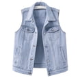 thumbnail image 2 of Gilet Sans Manches à Boutons devant pour Femmes, Col Rabattu, Coupe Ajustée, Gilet Décontracté en Polyester, Noir, Longueur Régulière, pour le Travail Ou les Fêtes, 2 of 8