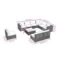 thumbnail image 4 of vidaXL 10 Piece Garden Lounge Set with Cushions Poly Rattan Brown, 4 of 5