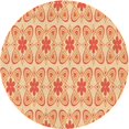thumbnail image 1 of Ahgly Company Tapis d'Intérieur Lavable à la Machine, Carré, Transitionnel, Orange Rouge Orange, Tapis de Zone, 3 Pieds Carré, 1 of 7
