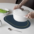 thumbnail image 5 of Yhmxh Solid Color Leather Western Dining Mat Oil-Proof Dining Table Mat Hotel Home Dining Mat Non-Slip Bowl Mat Oval Insulation Mat Home and Kitchen kitchen Accessories kitchen Essentials, 5 of 5