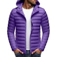 thumbnail image 4 of Men's Winter Quilted Jacket with Stitching Design, Slim Fit Hooded Coat, Polyester Material for Warmth and Insulation, Suitable for Cold Weather Casual and Outdoor Activities, 4 of 9