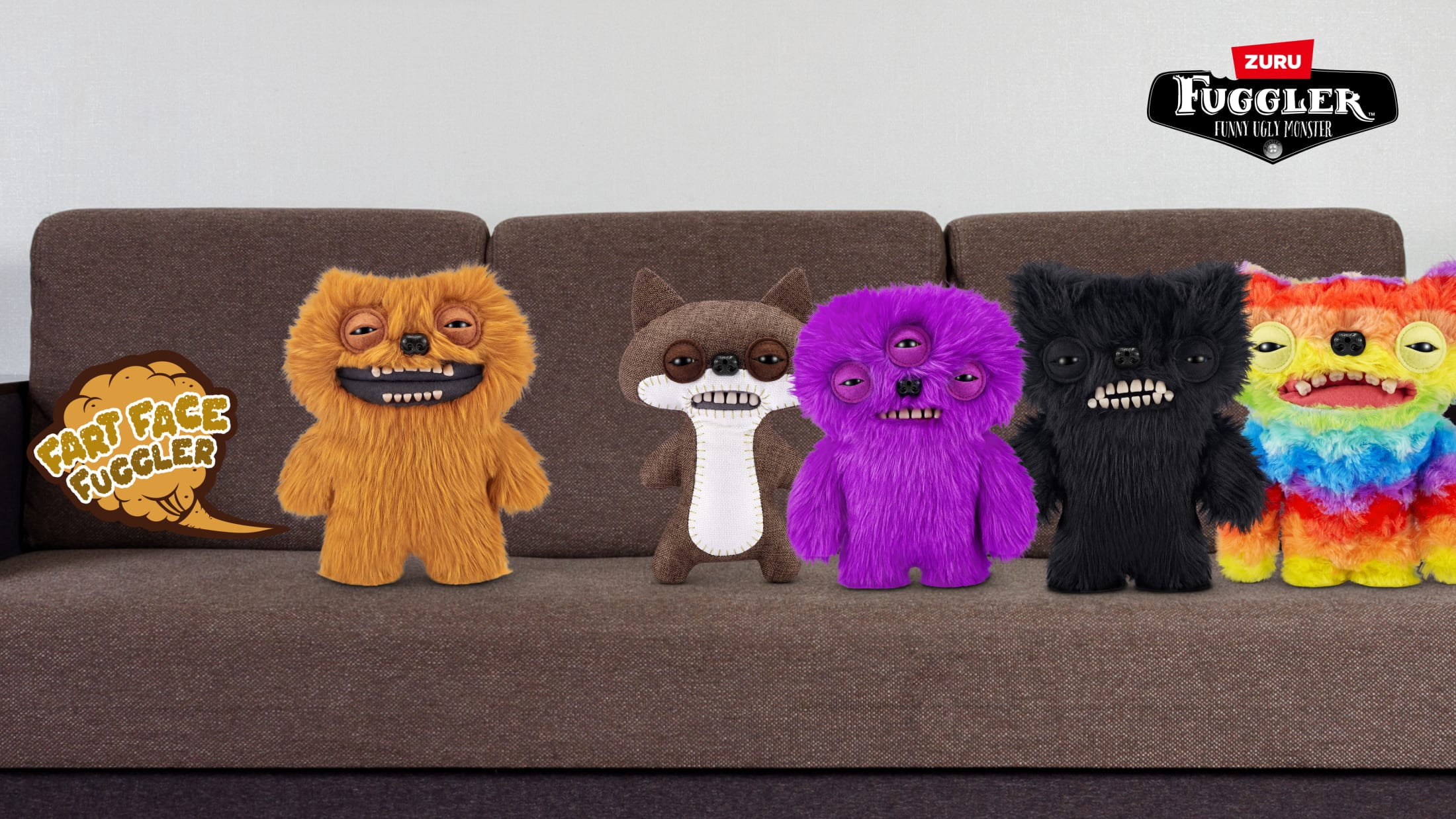 Fuggler Fart Face 9-inch Assortment Series 1 (Alien - long pile) by ZURU, Funny Ugly Monster Plush Toy