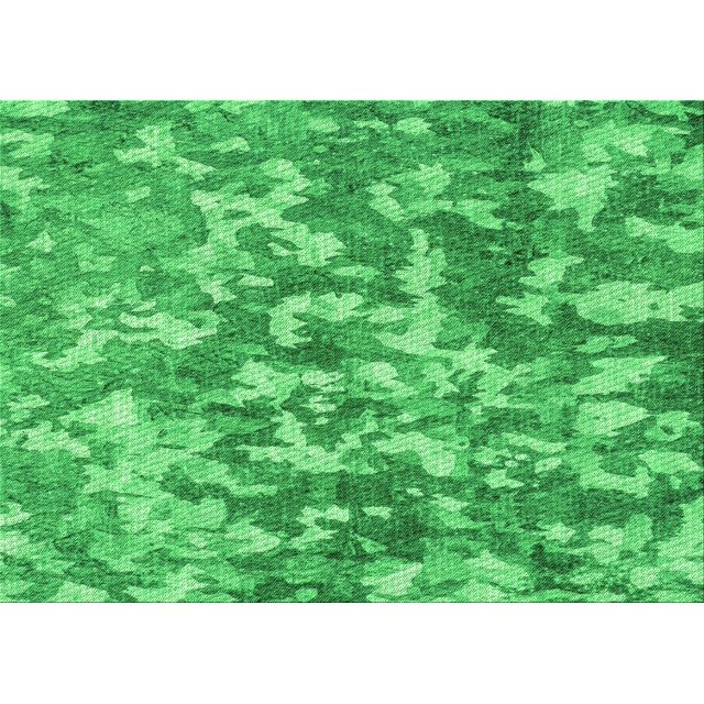 Ahgly Tapis Rectangulaire Lavable en Machine Intérieur Transitionnel Vert Néon, 5 Pieds x 7 Pieds